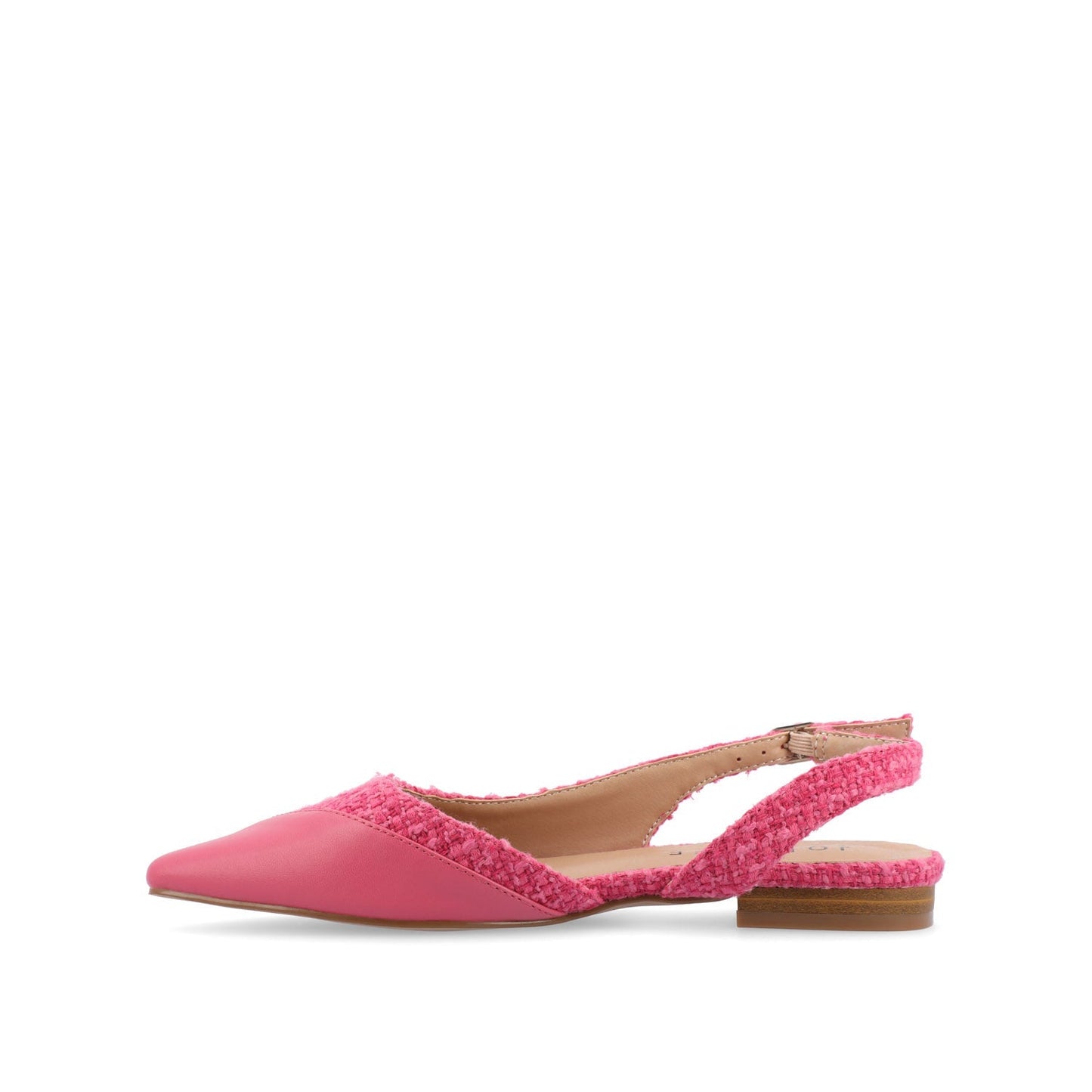 Journee DAPHNNE BALLET FLATS IN TWEED FABRIC - Magenta Tweed