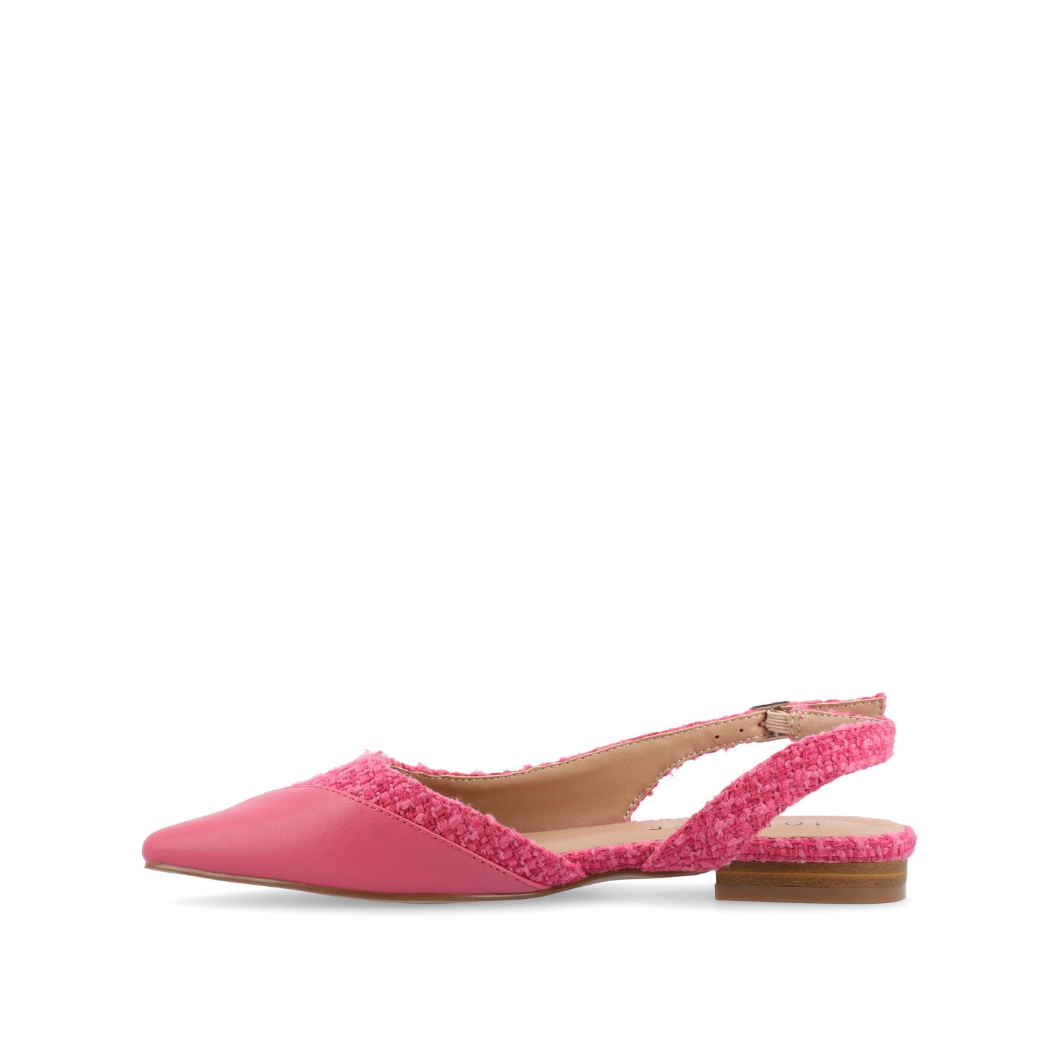 Journee DAPHNNE BALLET FLATS IN TWEED FABRIC - Magenta Tweed