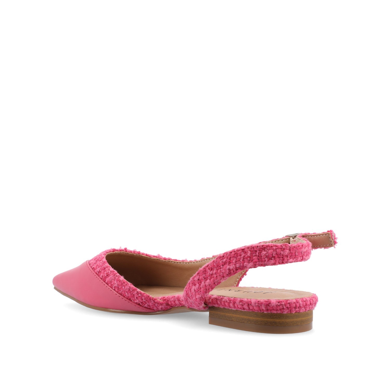 Journee DAPHNNE BALLET FLATS IN TWEED FABRIC - Magenta Tweed