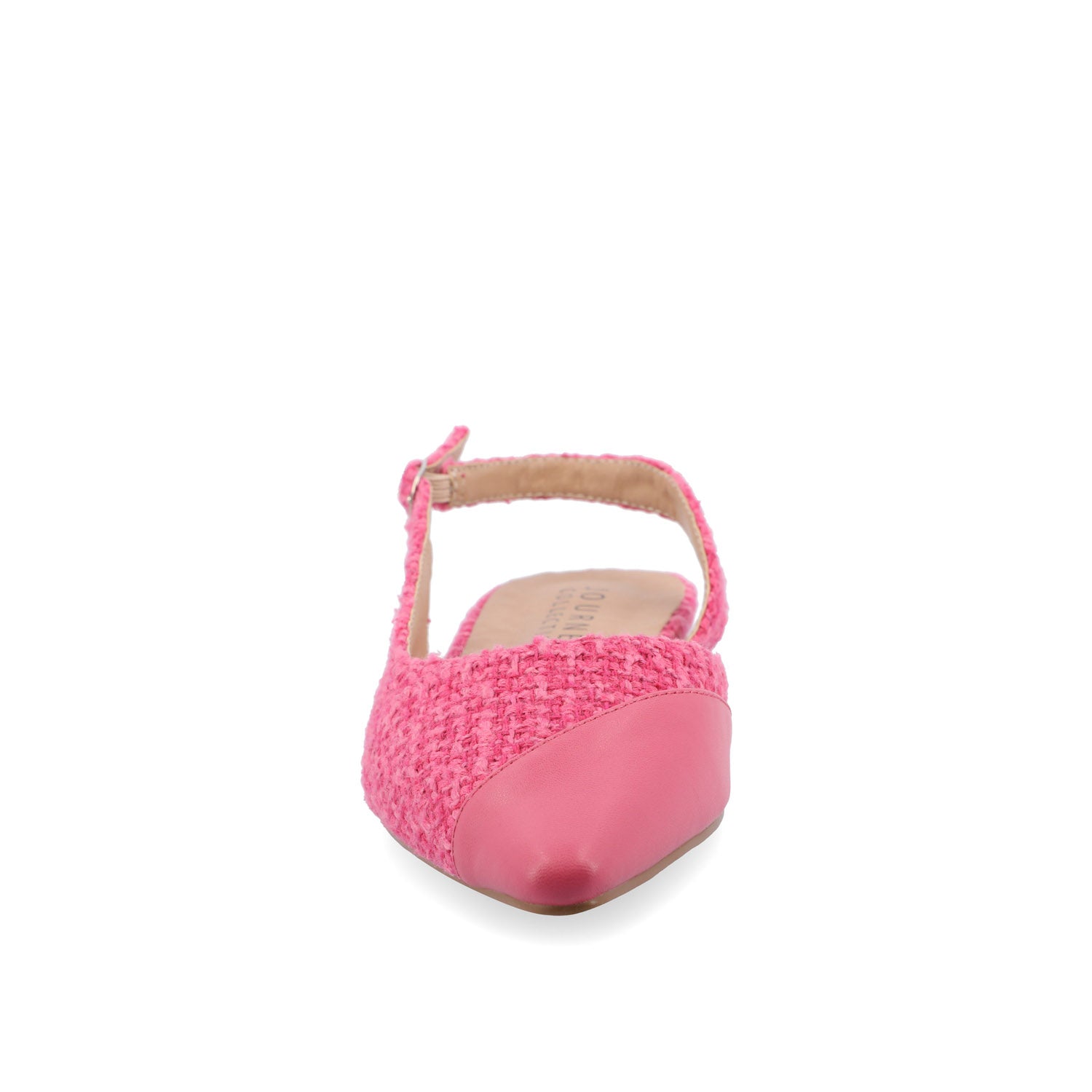 Journee DAPHNNE BALLET FLATS IN TWEED FABRIC - Magenta Tweed