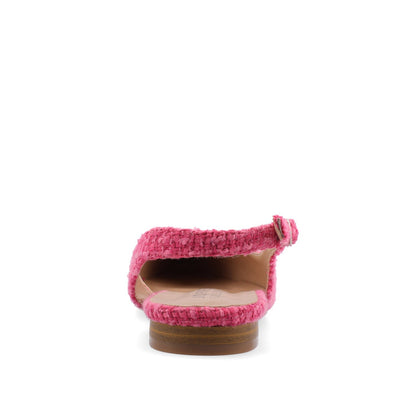 Journee DAPHNNE BALLET FLATS IN TWEED FABRIC - Magenta Tweed