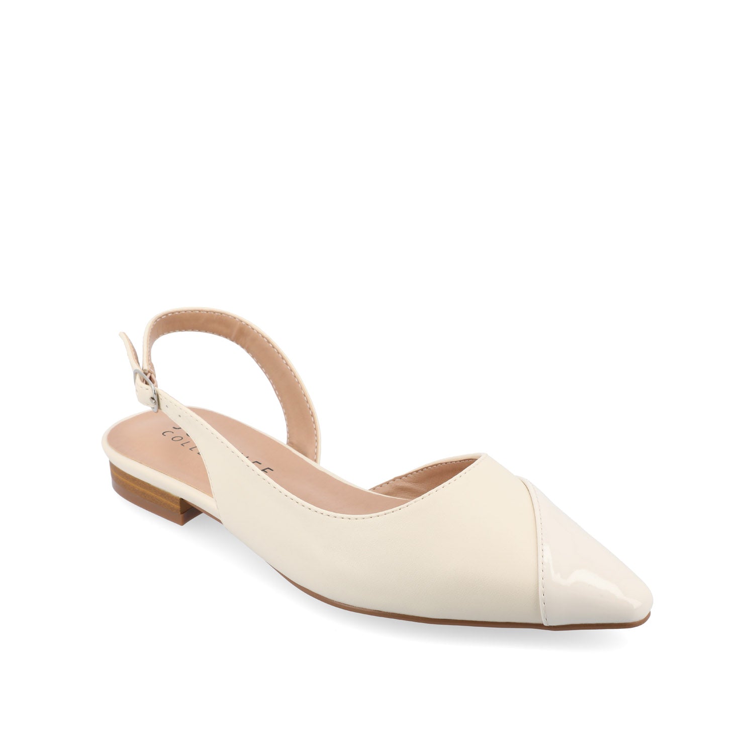 Journee DAPHNNE BALLET FLATS IN TWEED FABRIC - Ivory