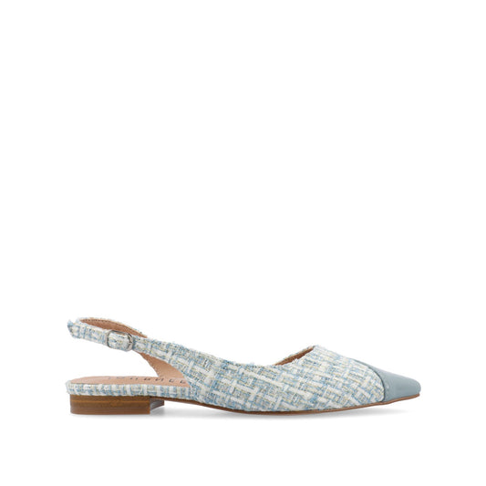 Journee DAPHNNE BALLET FLATS IN TWEED FABRIC - Blue Tweed