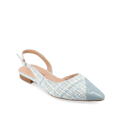 Journee DAPHNNE BALLET FLATS IN TWEED FABRIC - Blue Tweed