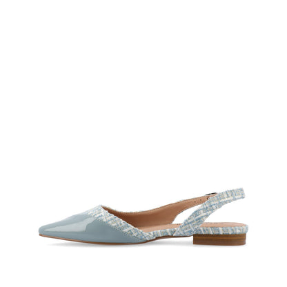 Journee DAPHNNE BALLET FLATS IN TWEED FABRIC - Blue Tweed