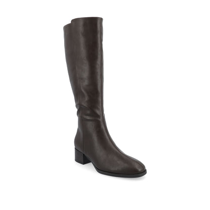 Journee DEVRI KNEE HIGH BOOTS IN VEGAN LEATHER - Brown