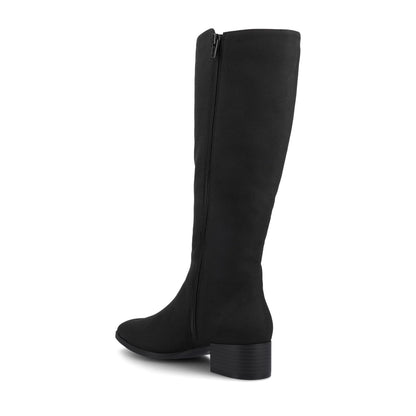 Journee DEVRI KNEE HIGH BOOTS IN VEGAN LEATHER - Black Faux Suede