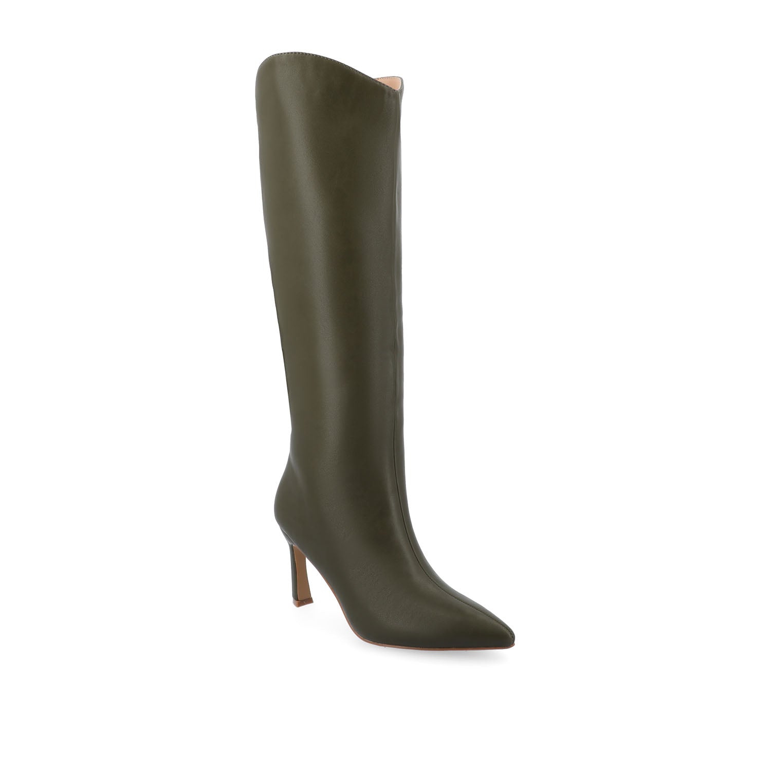 Journee REHELA KNEE HIGH BOOTS IN VEGAN LEATHER - Olive