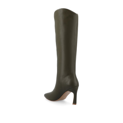 Journee REHELA KNEE HIGH BOOTS IN VEGAN LEATHER - Olive