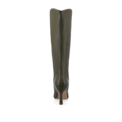 Journee REHELA KNEE HIGH BOOTS IN VEGAN LEATHER - Olive
