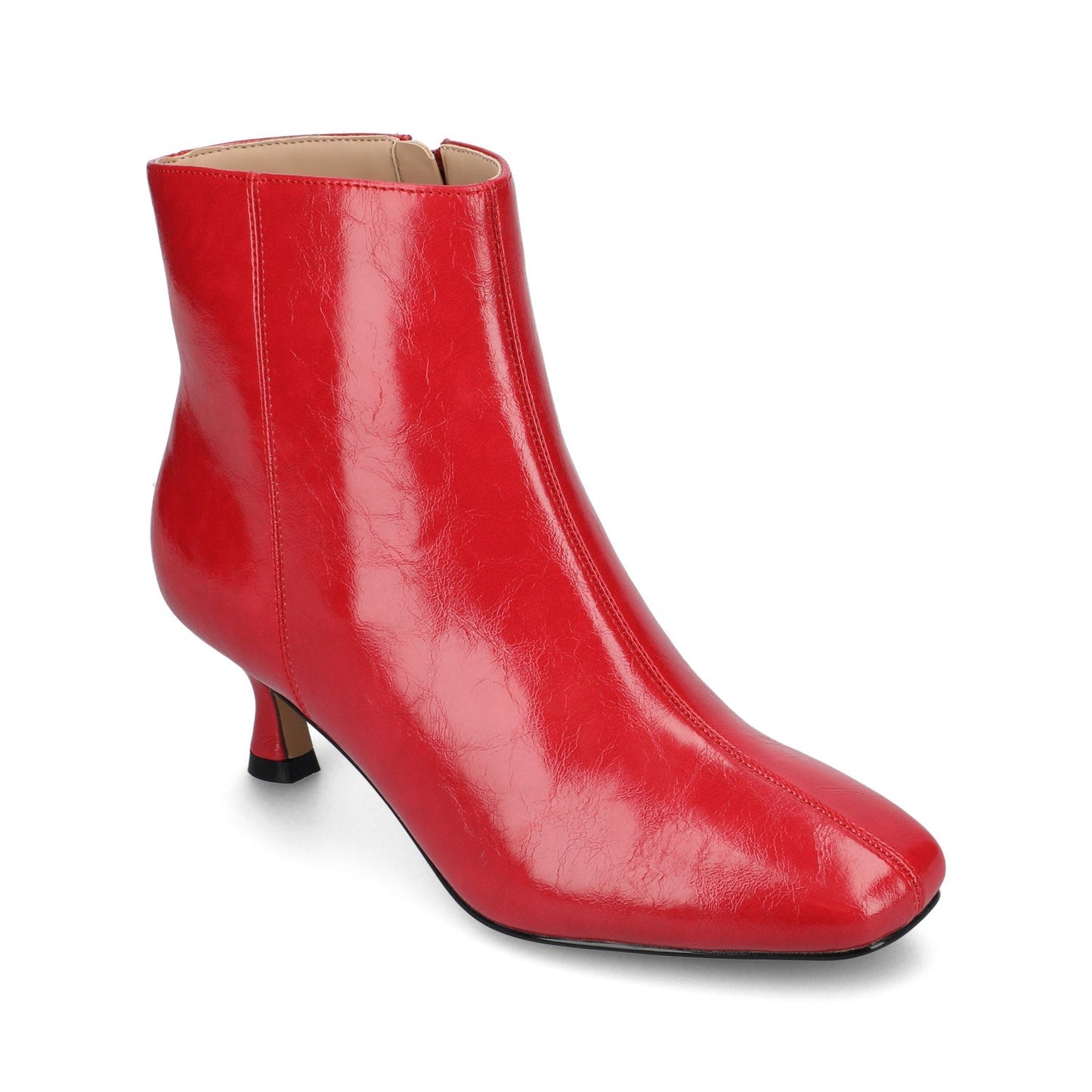 Journee KELSSA POINTED TOE BOOTIES IN WIDE - Red Patent