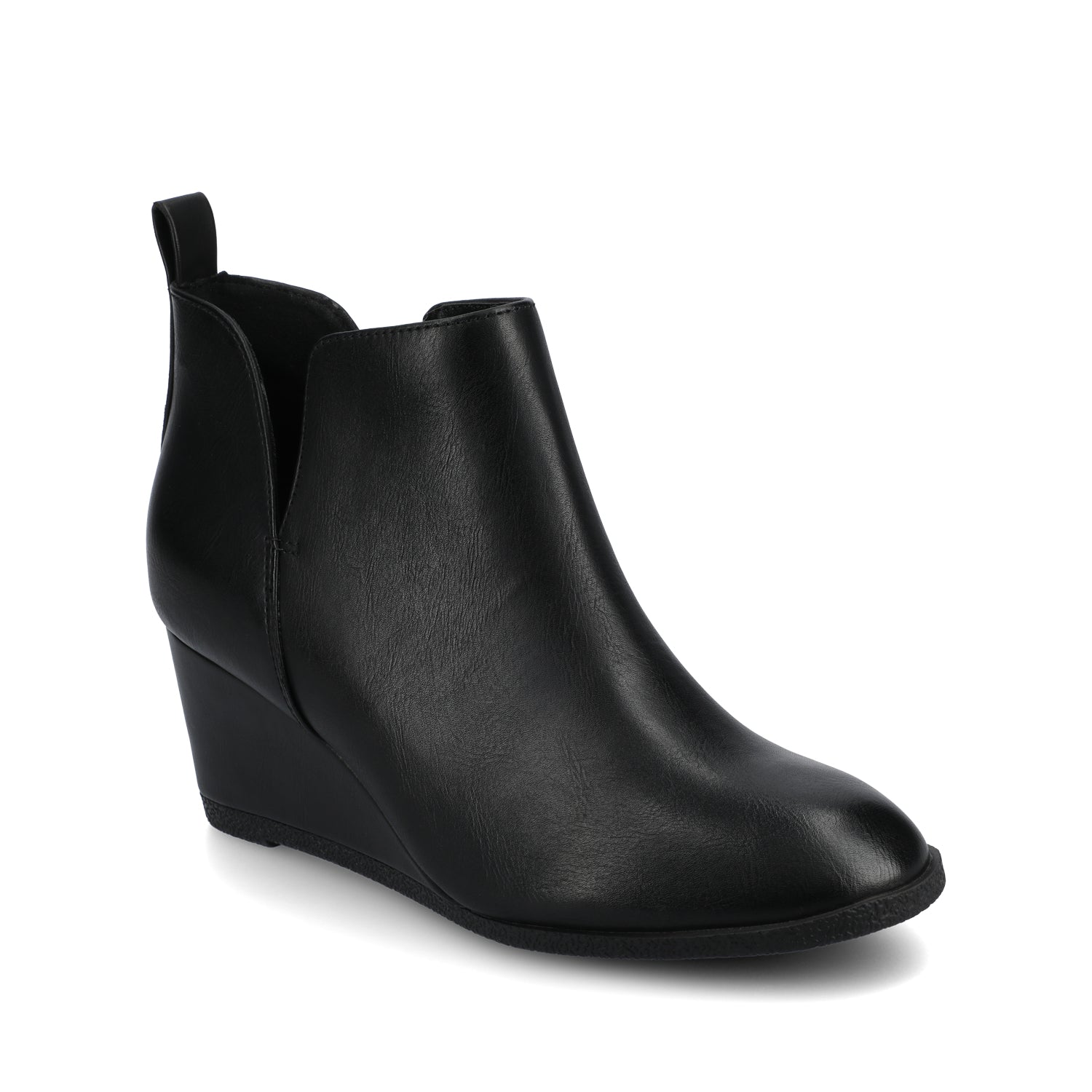 Journee MYLEE WEDGE HEELED BOOTIES IN WIDE - Black PU