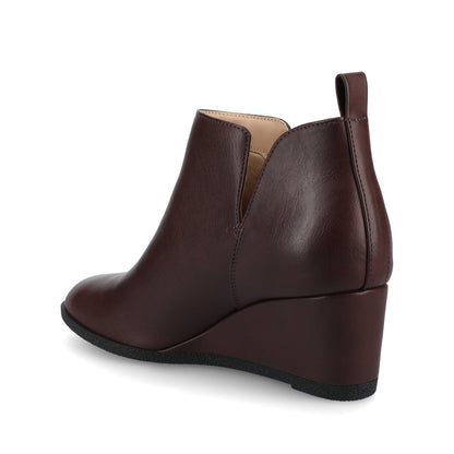 Journee MYLEE WEDGE HEELED BOOTIES IN WIDE - Oxblood