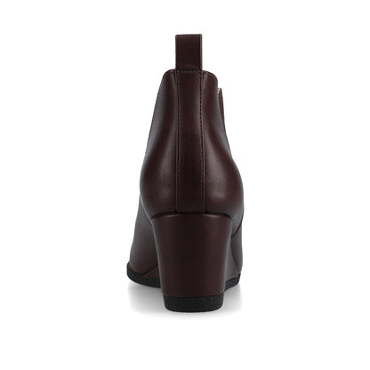 Journee MYLEE WEDGE HEELED BOOTIES IN WIDE - Oxblood