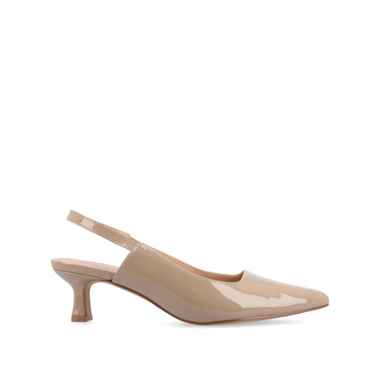 Journee PAULINA STATEMENT KITTEN HEELS IN WIDE - Patent Taupe