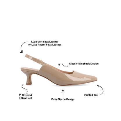 Journee PAULINA STATEMENT KITTEN HEELS IN WIDE - Patent Taupe