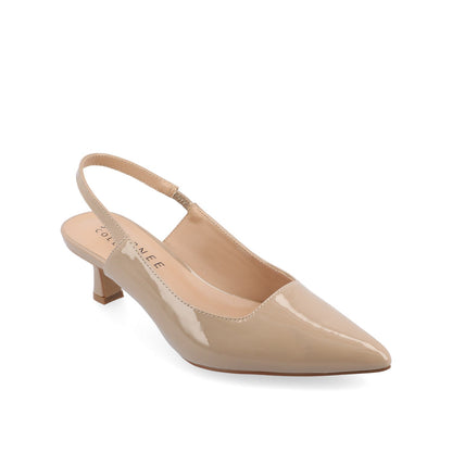 Journee PAULINA STATEMENT KITTEN HEELS IN WIDE - Patent Taupe
