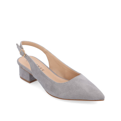 Journee SYLVIA LOW BLOCK HEELS IN WIDE - Grey