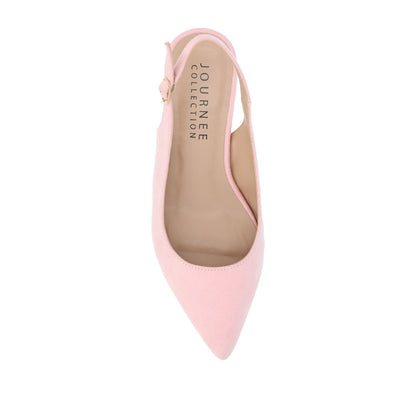 Journee SYLVIA LOW BLOCK HEELS IN WIDE - Pink