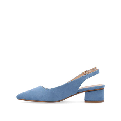 Journee SYLVIA LOW BLOCK HEELS IN WIDE - Blue