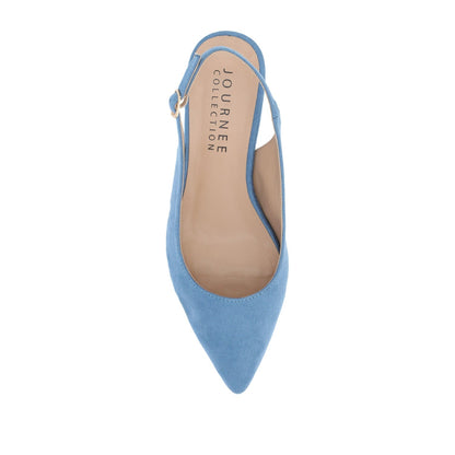Journee SYLVIA LOW BLOCK HEELS IN WIDE - Blue