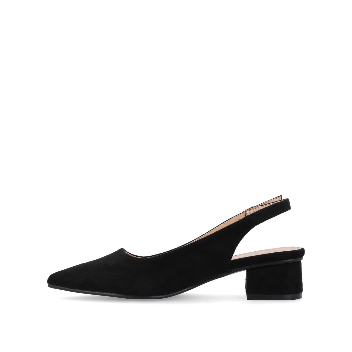 Journee SYLVIA LOW BLOCK HEELS IN WIDE - Black PU