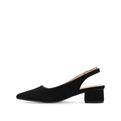 Journee SYLVIA LOW BLOCK HEELS IN WIDE - Black PU