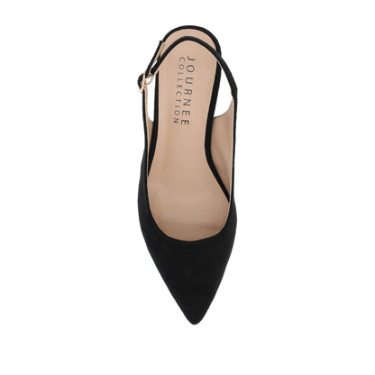 Journee SYLVIA LOW BLOCK HEELS IN WIDE - Black PU
