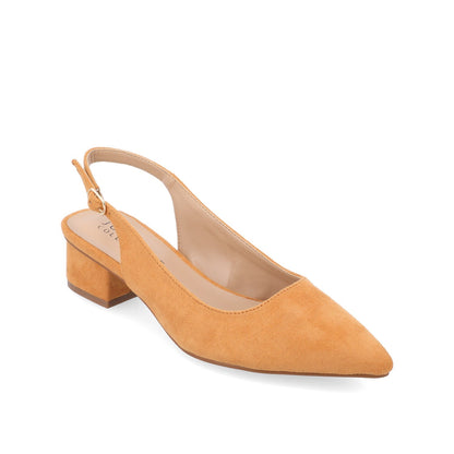 Journee SYLVIA LOW BLOCK HEELS IN WIDE - Tan PU