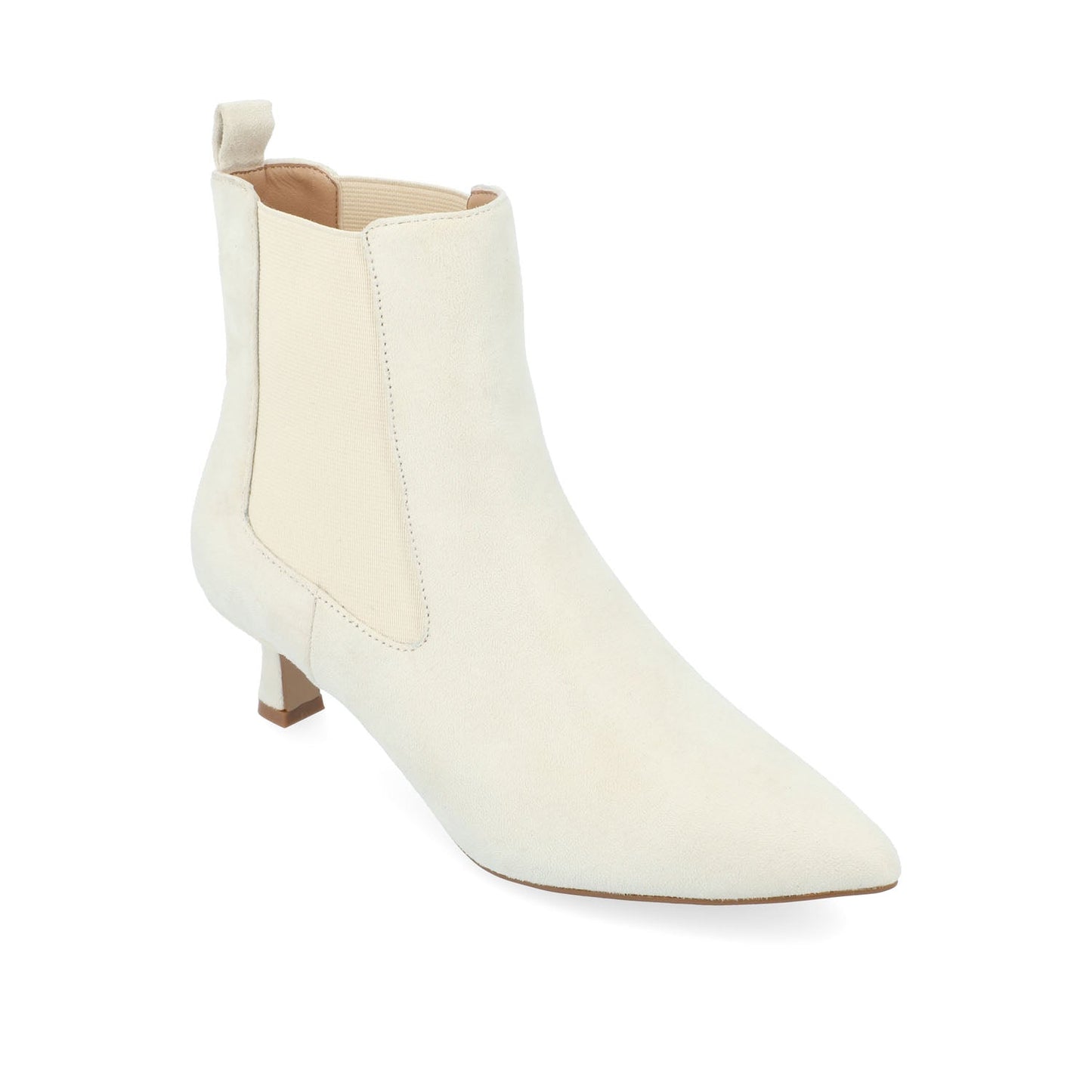 Journee TENLEE CHELSEA BOOTIES IN WIDE - Ivory Faux Suede