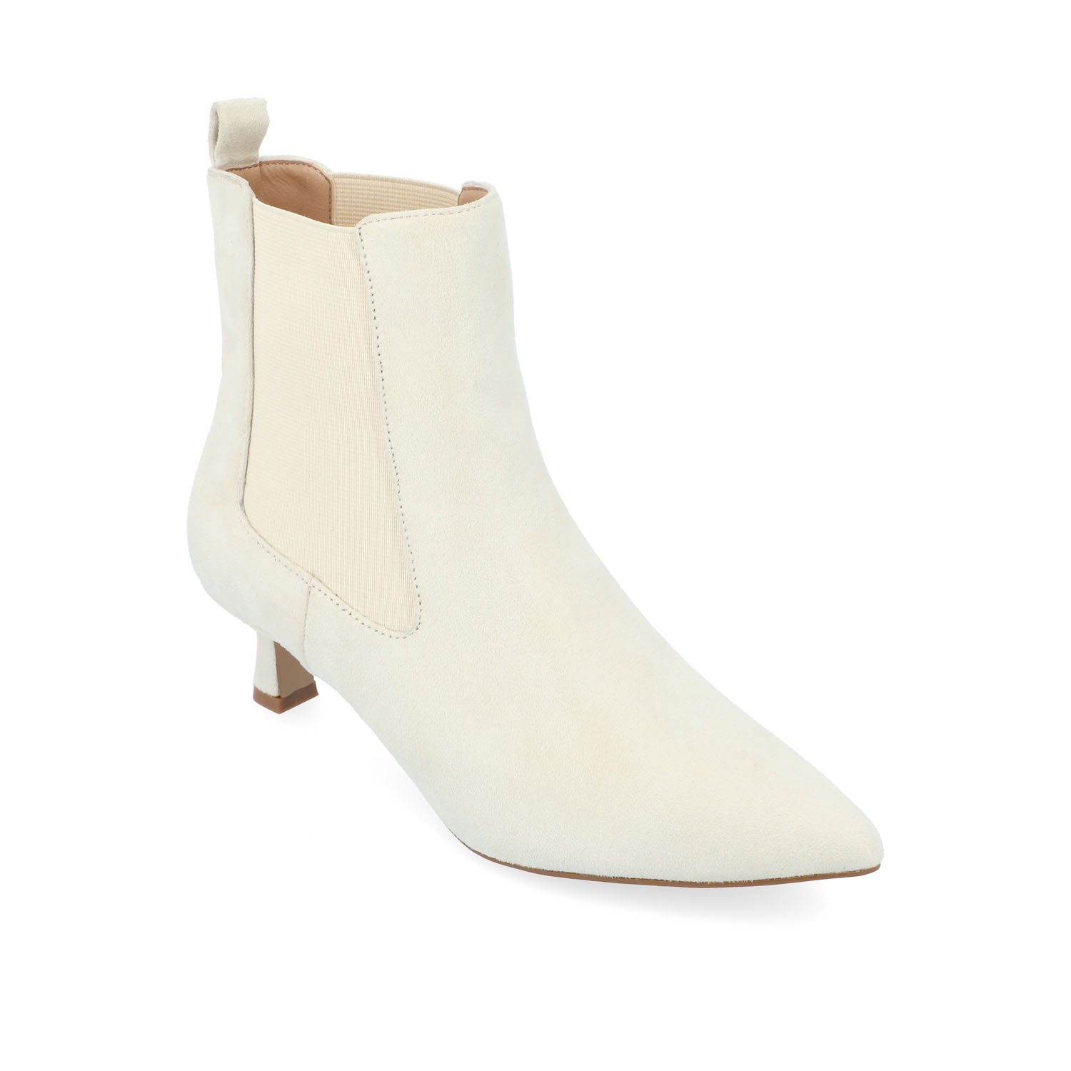 Journee TENLEE CHELSEA BOOTIES IN WIDE - Ivory Faux Suede
