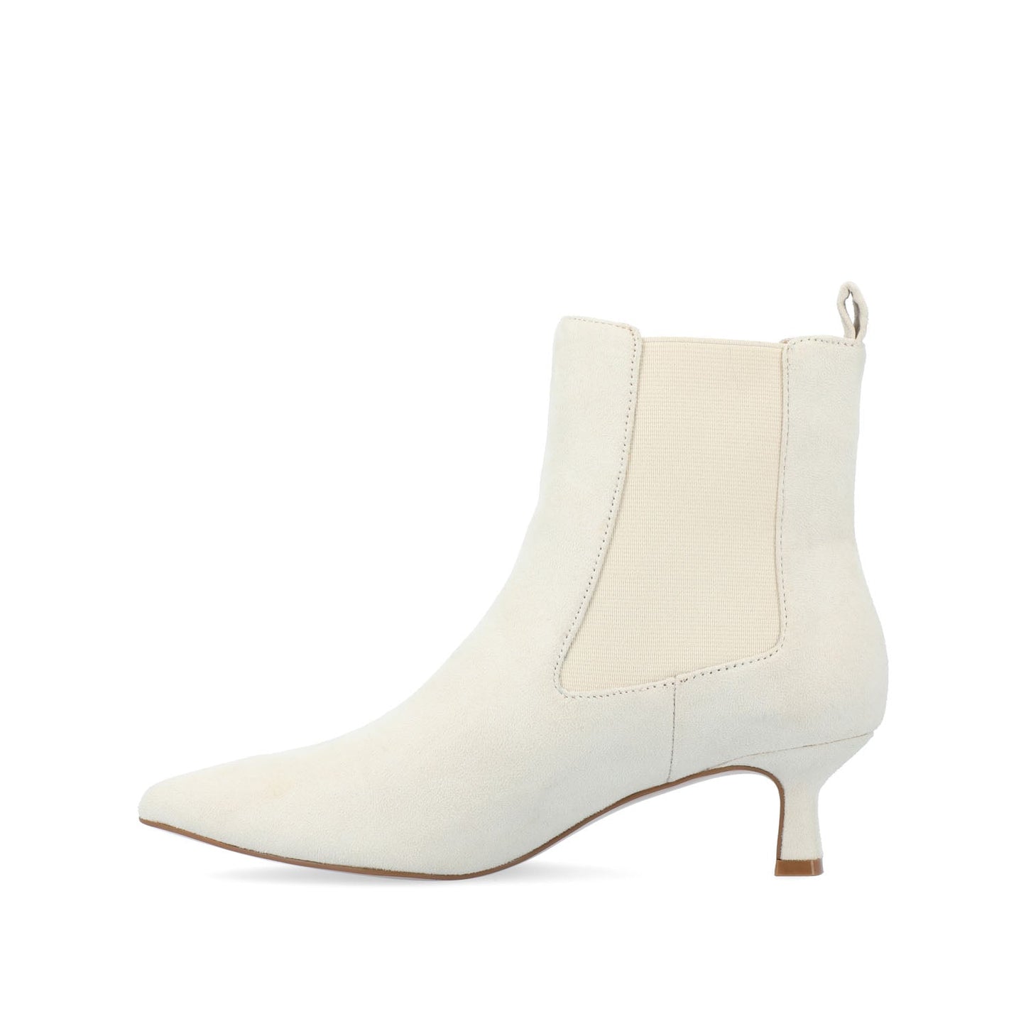 Journee TENLEE CHELSEA BOOTIES IN WIDE - Ivory Faux Suede
