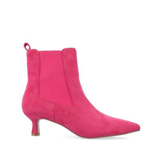 Journee TENLEE CHELSEA BOOTIES IN WIDE - Pink Faux Suede