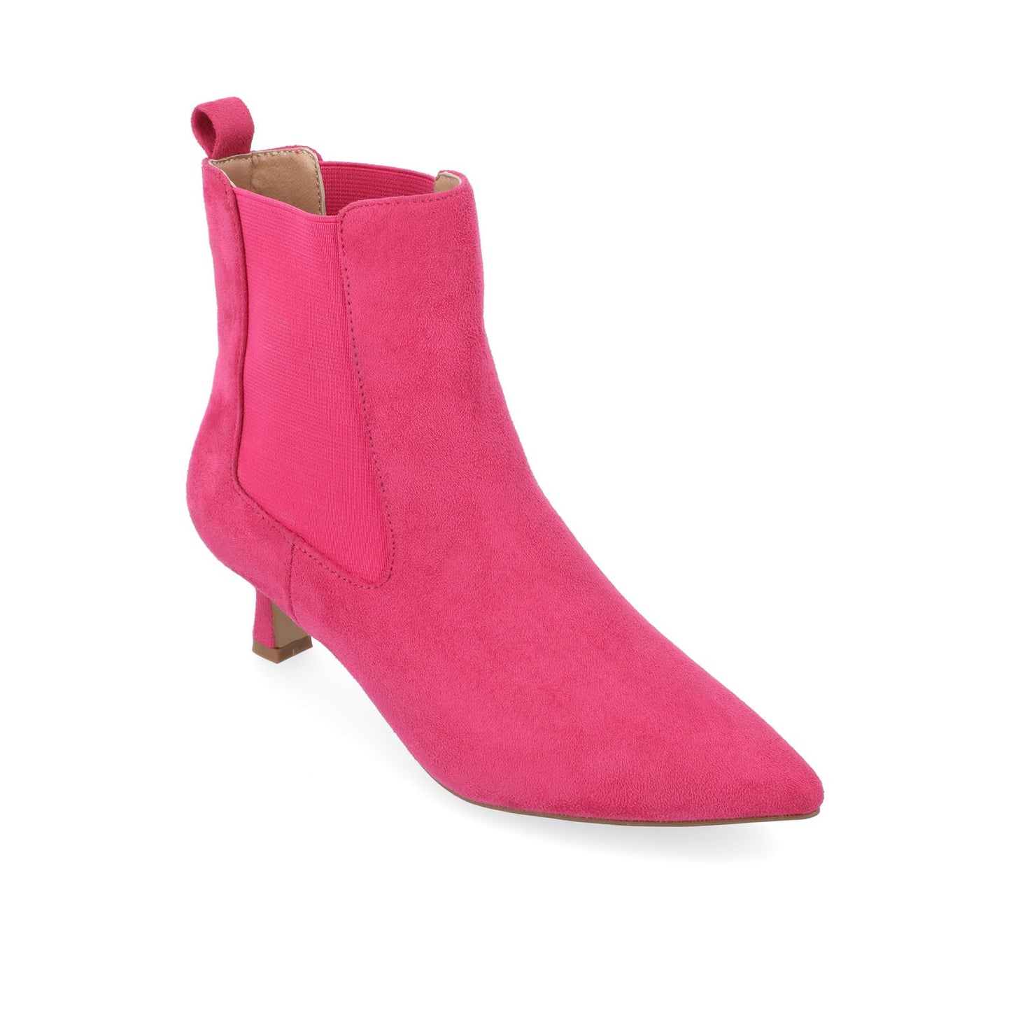 Journee TENLEE CHELSEA BOOTIES IN WIDE - Pink Faux Suede
