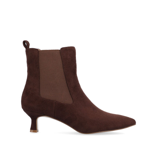 Journee TENLEE CHELSEA BOOTIES IN WIDE - Brown Faux Suede