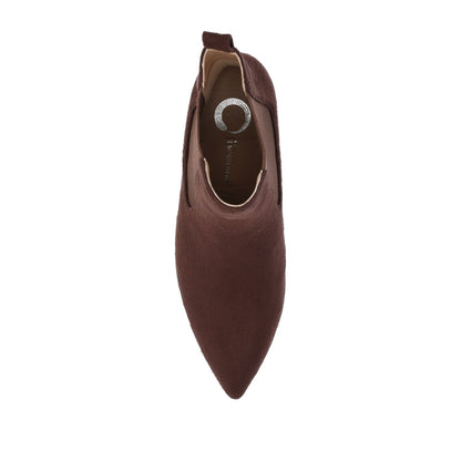 Journee TENLEE CHELSEA BOOTIES IN WIDE - Brown Faux Suede
