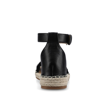 Journee TRISTEEN ESPADRILLE SANDALS IN FABRIC - Black/Beading