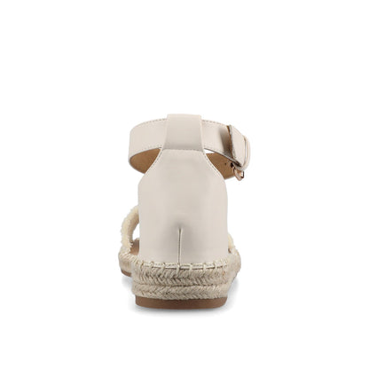Journee TRISTEEN ESPADRILLE SANDALS IN FABRIC - Bone/Beading