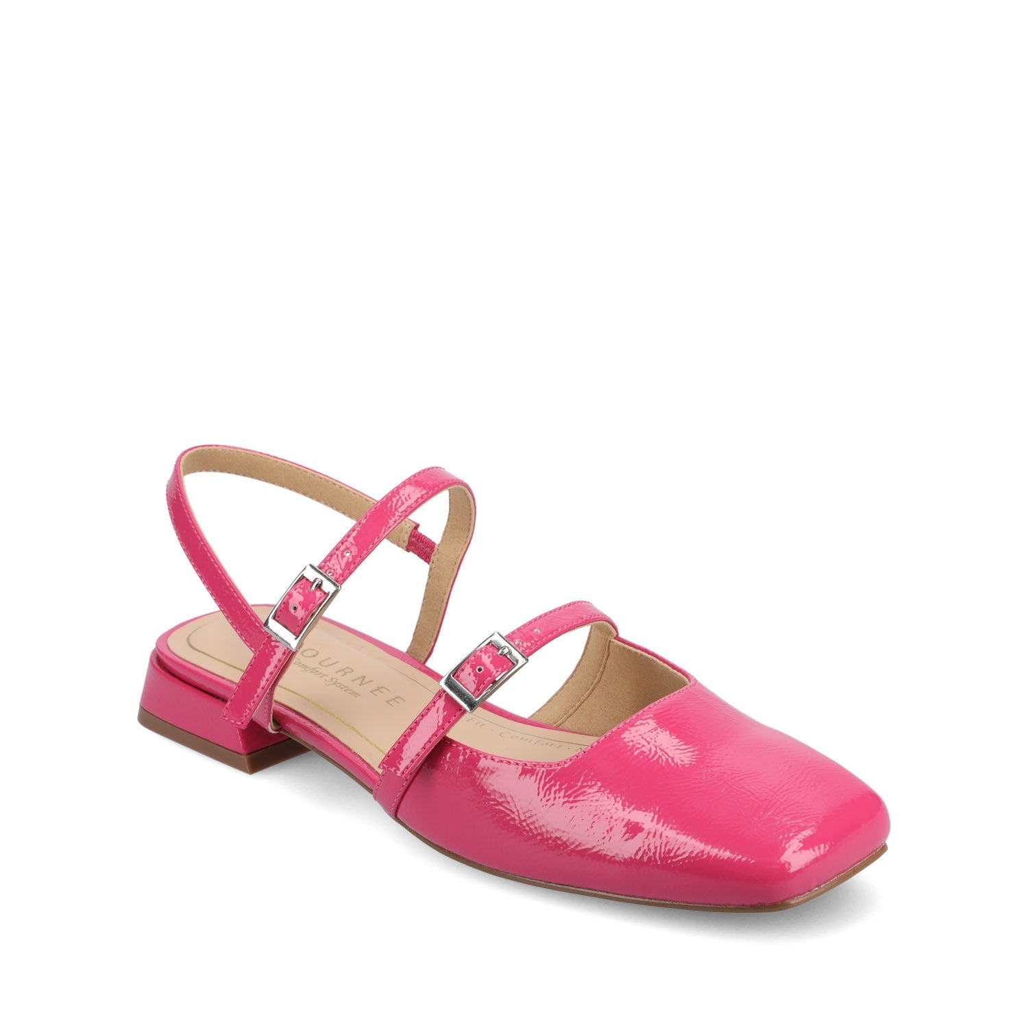 Journee GRETCHENN HEELED FLATS IN PATENT - Hot Pink