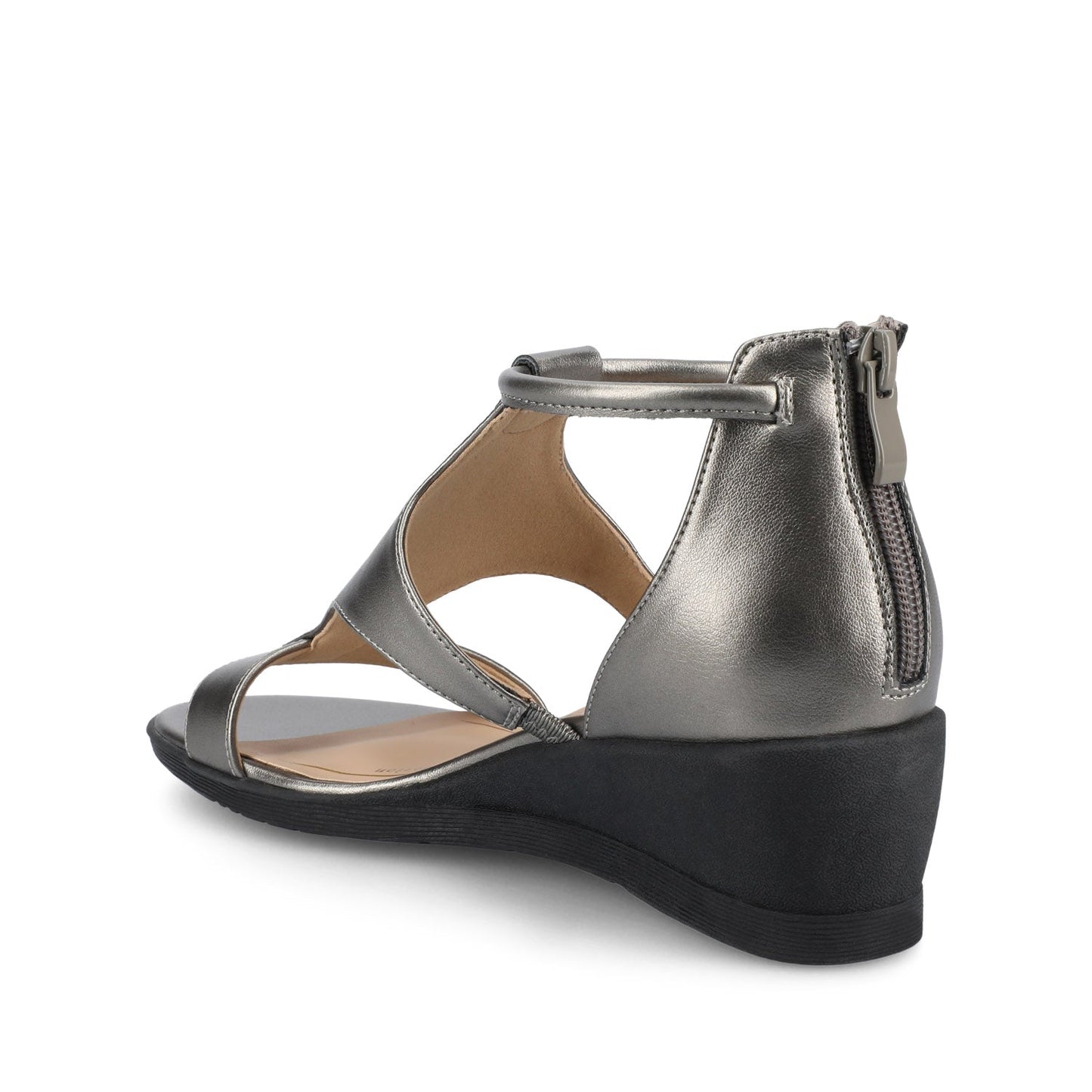 Journee TRAYLE GLADIATOR SANDALS IN VEGAN LEATHER - Pewter