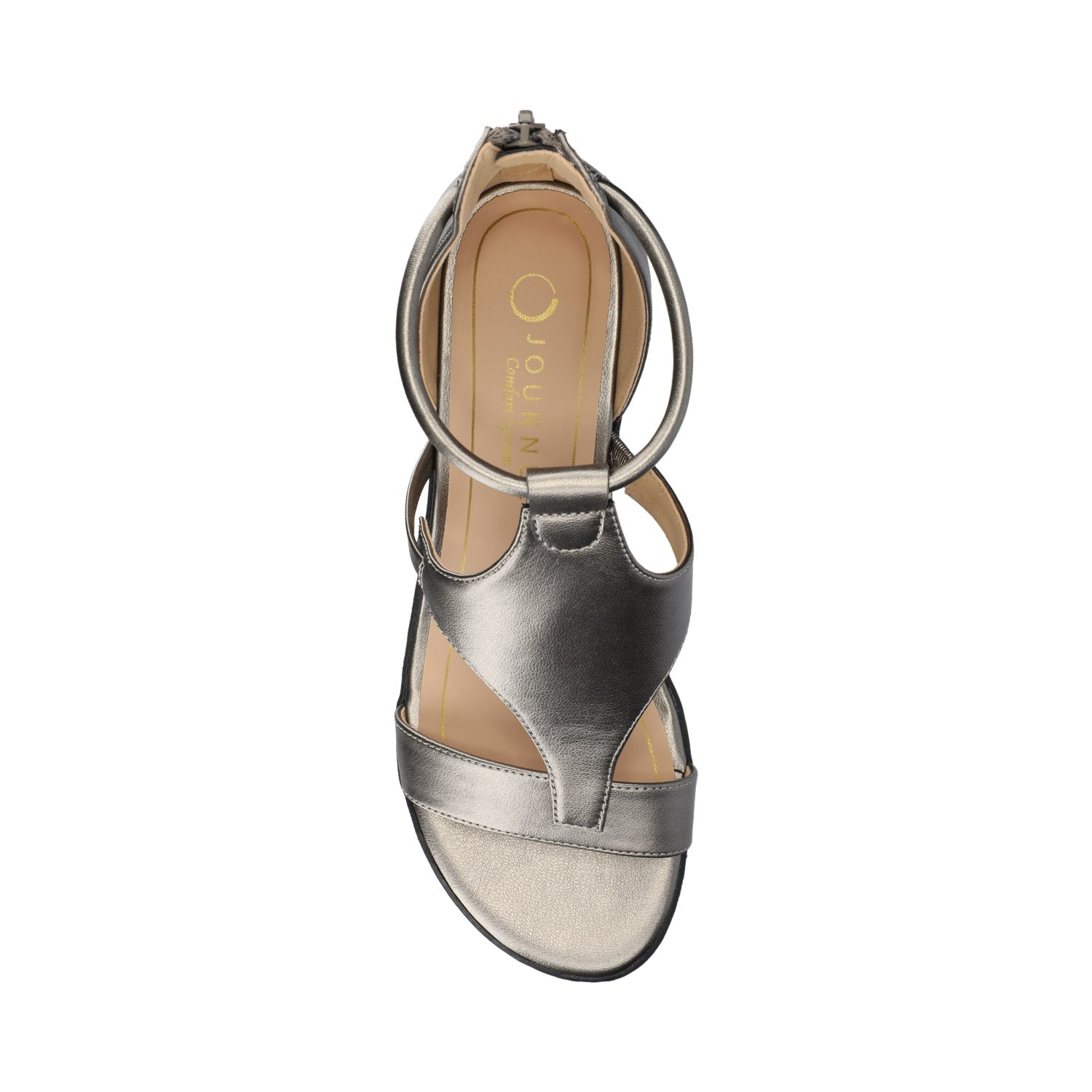 Journee TRAYLE GLADIATOR SANDALS IN VEGAN LEATHER - Pewter