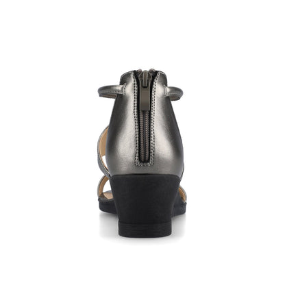 Journee TRAYLE GLADIATOR SANDALS IN VEGAN LEATHER - Pewter
