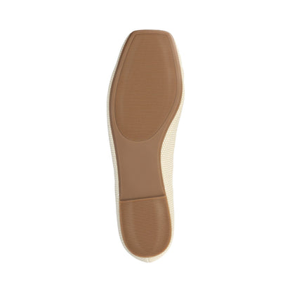 Journee ZIMIA SQUARE TOE FLATS IN VEGAN LEATHER - Bone Lizard
