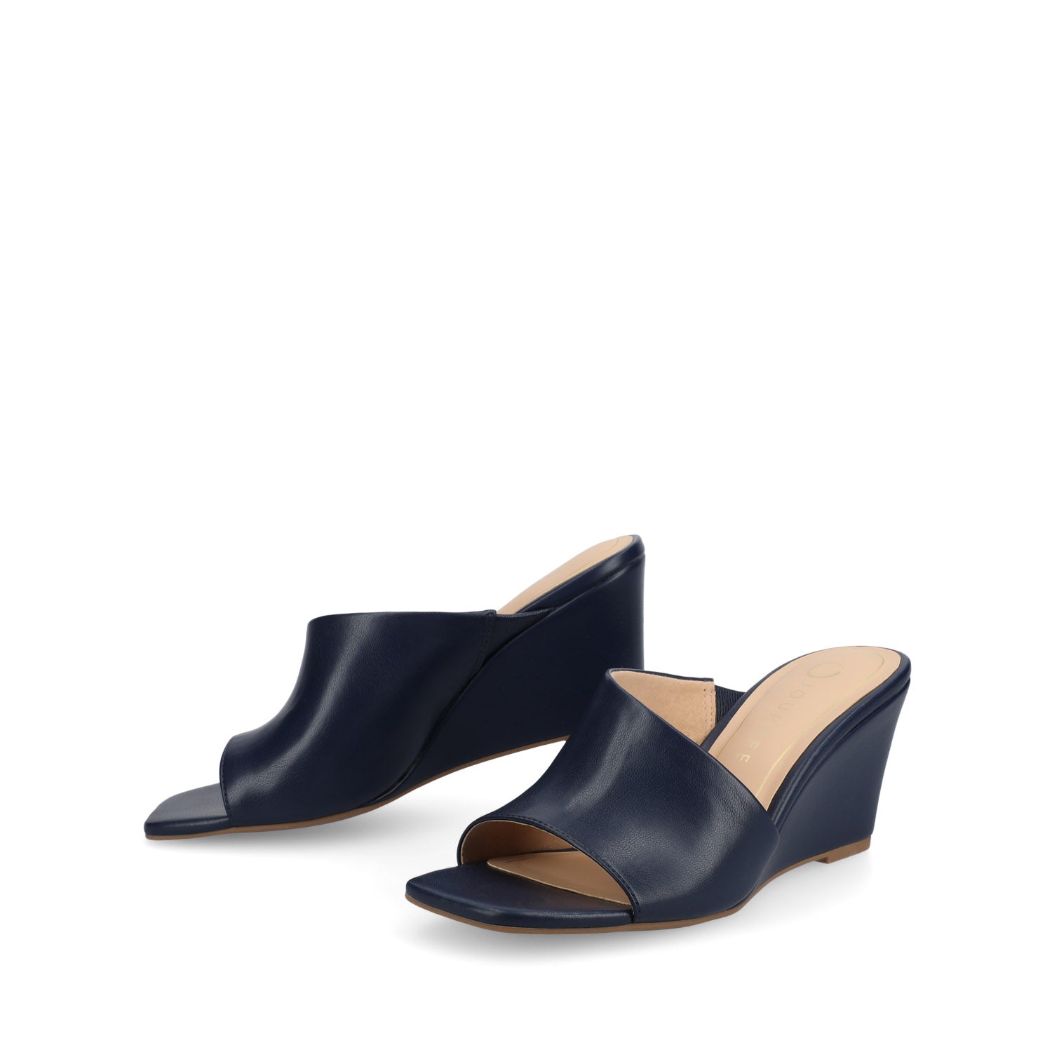 Journee CLEMENTINE WEDGE SANDALS - Navy Nubuck