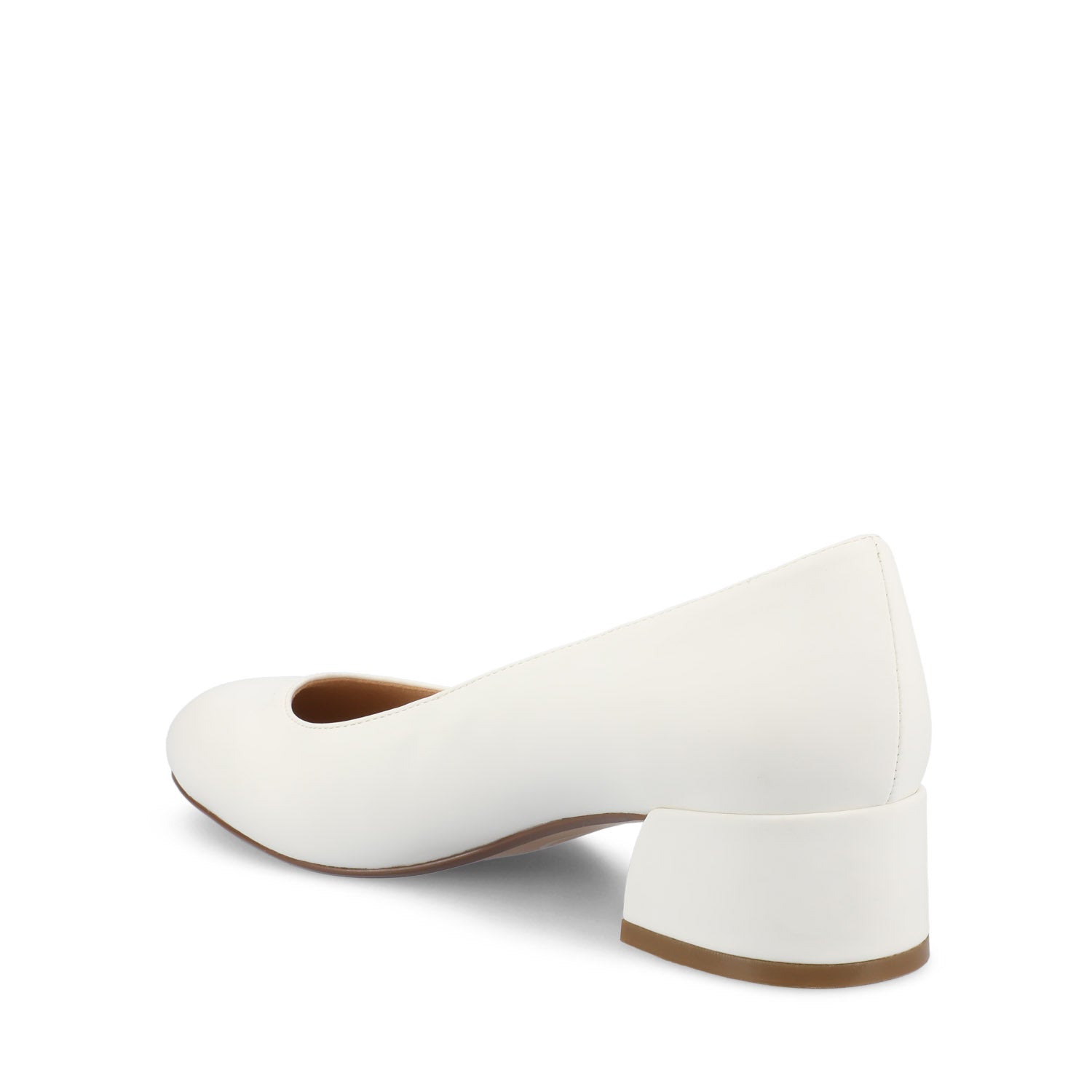 Journee SAAR II BLOCK HEEL PUMPS IN VEGAN LEATHER - White PU