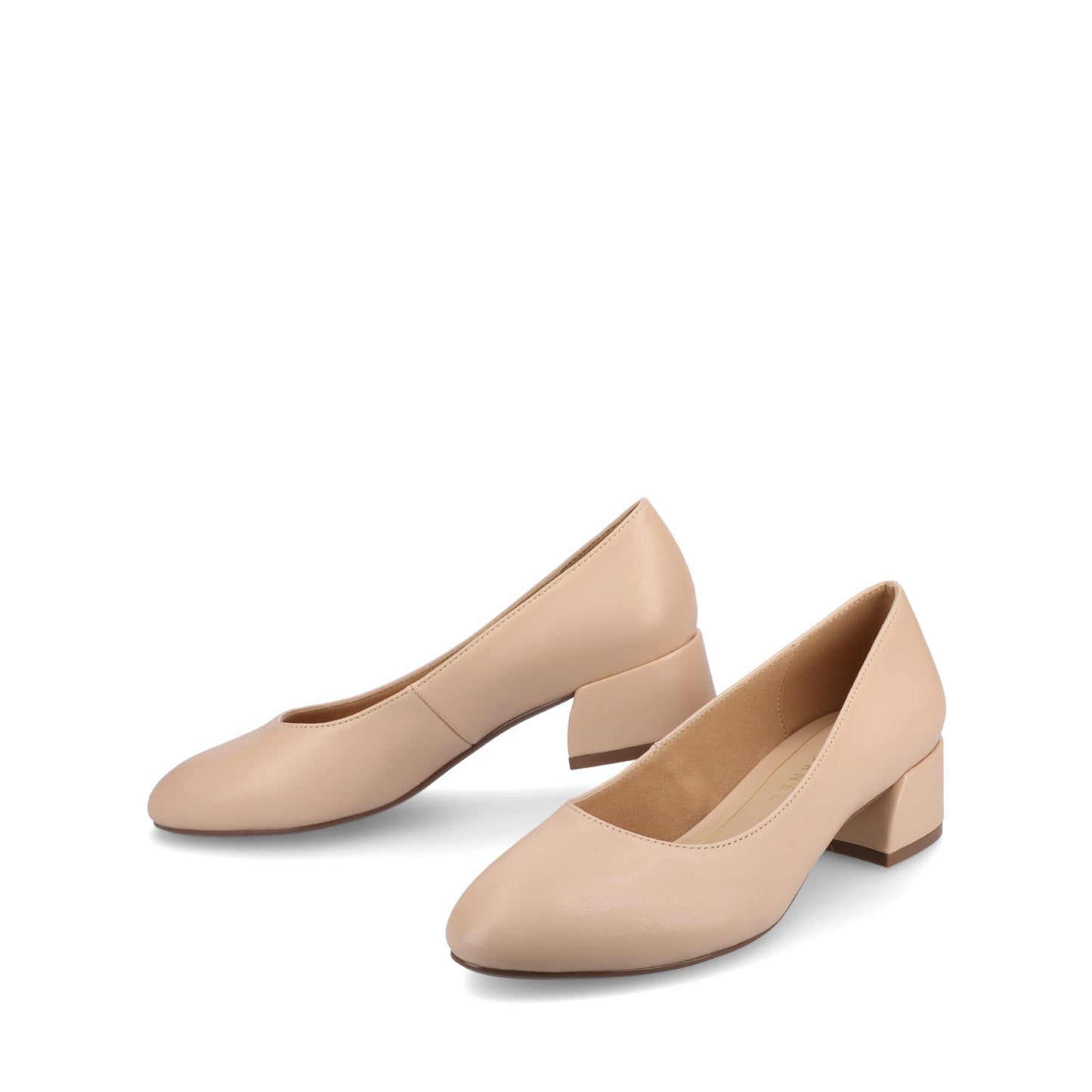 Journee SAAR II BLOCK HEEL PUMPS IN VEGAN LEATHER - Blush PU