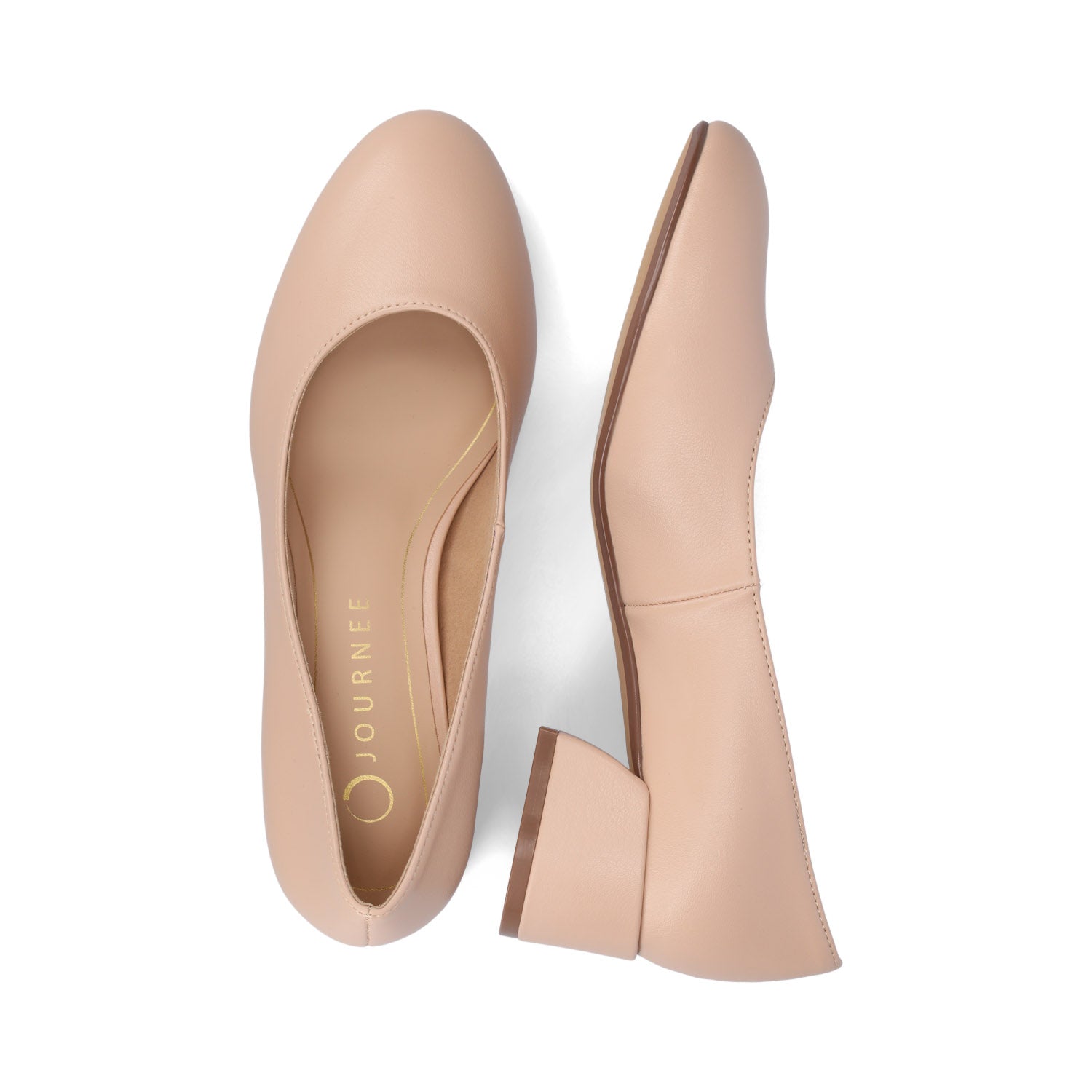 Journee SAAR II BLOCK HEEL PUMPS IN VEGAN LEATHER - Blush PU