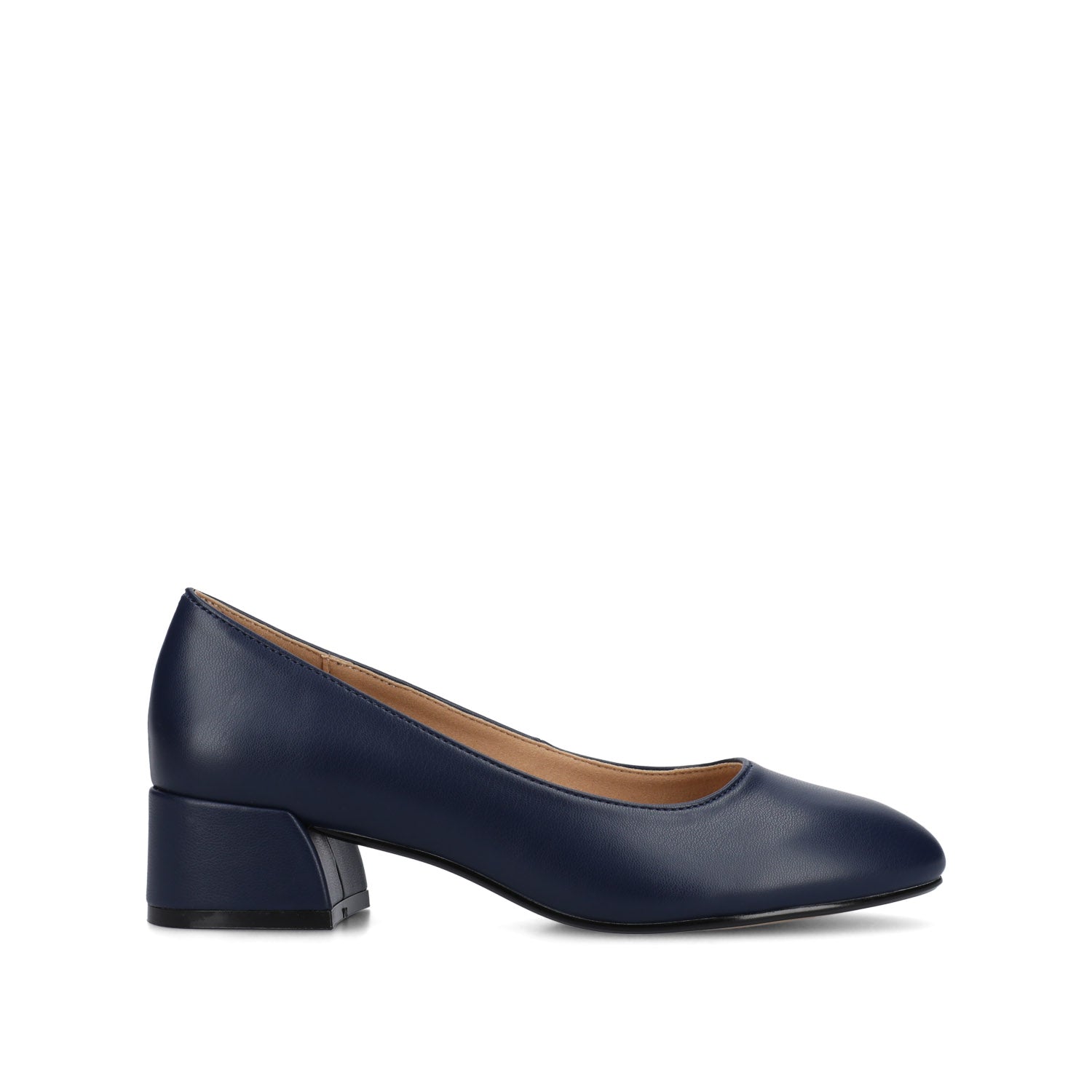 Journee SAAR II BLOCK HEEL PUMPS IN VEGAN LEATHER - Navy PU