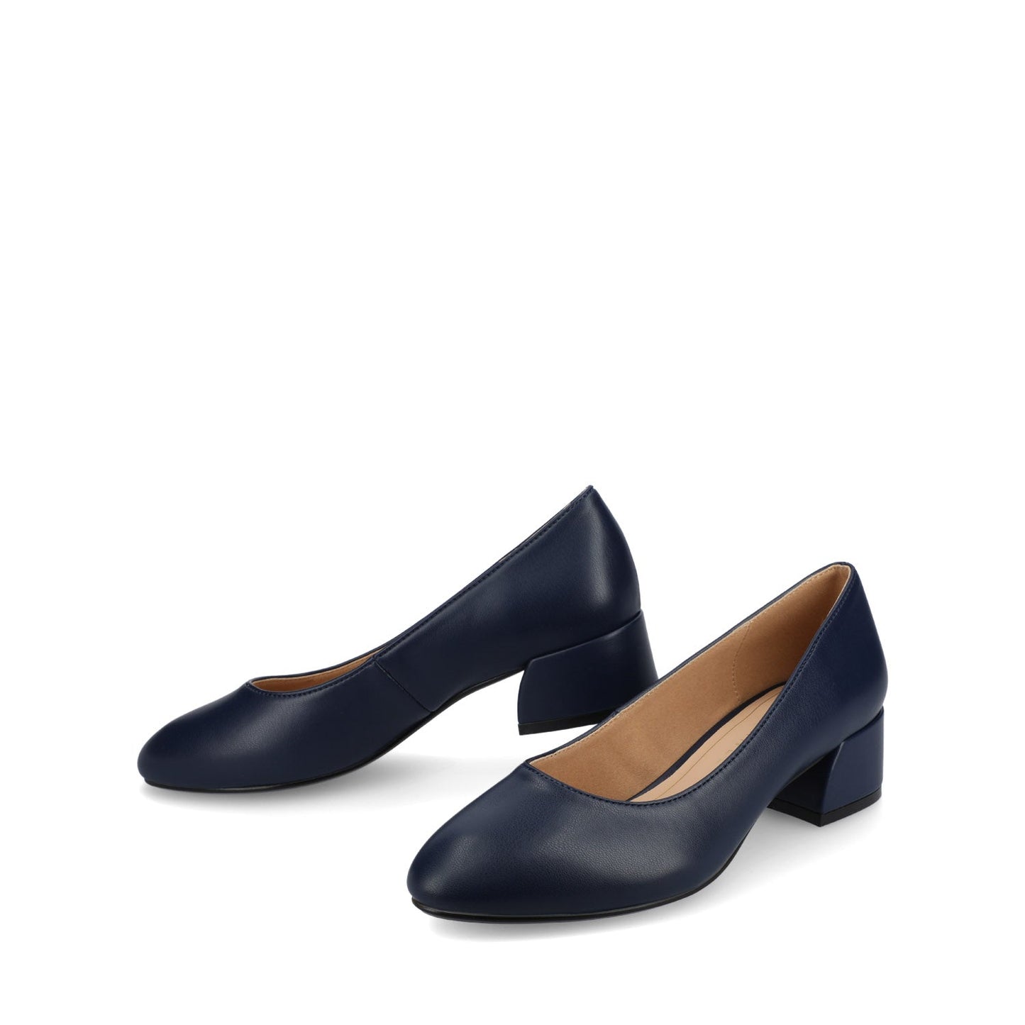 Journee SAAR II BLOCK HEEL PUMPS IN VEGAN LEATHER - Navy PU