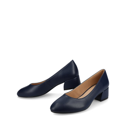 Journee SAAR II BLOCK HEEL PUMPS IN VEGAN LEATHER - Navy PU